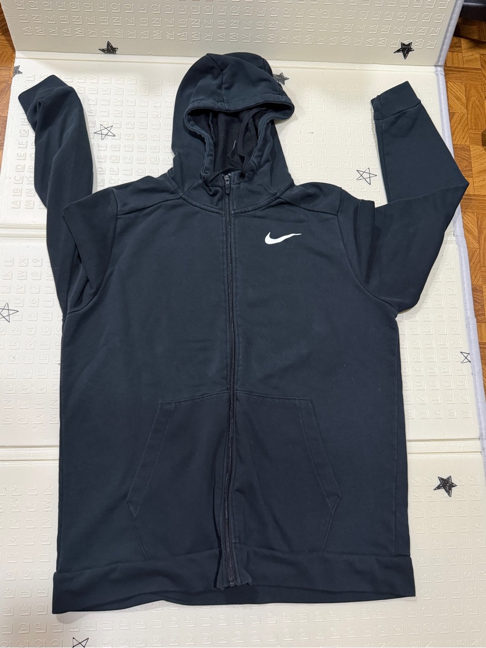 Unisex Nike Black Full-Zip Performance Hoodie with White Swoosh
